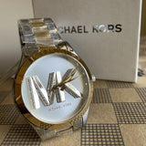  Shop Authentic Michael Kors Slim Runway Three Hand Silver Dial Two Tone Steel Strap Watch For Women - MK4735 - Luxxuri