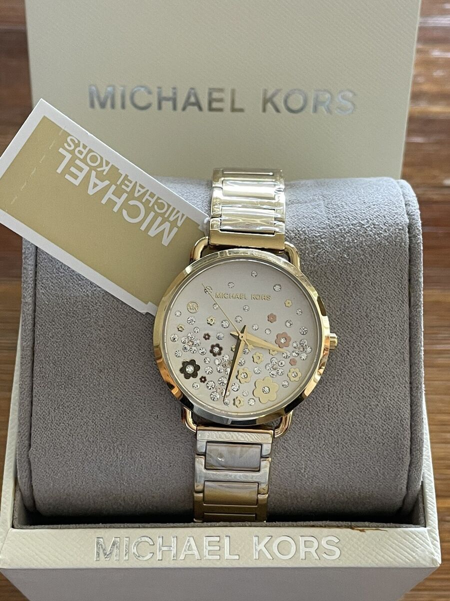 Shop Authentic Michael Kors Portia Quartz White Dial Gold Steel Strap Watch for Women - MK3840 - Luxxuri