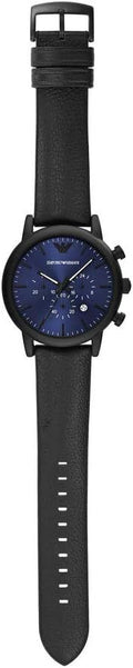 Shop Authentic Emporio Armani Luigi Analog Blue Dial Black Leather Strap Watch For Men - AR11351 - Luxxuri