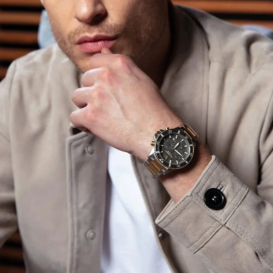  Shop Authentic Emporio Armani Diver Chronograph Green Dial Two Tone Steel Strap Watch For Men - AR11361 - Luxxuri