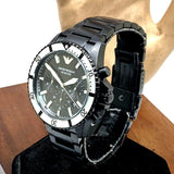  Shop Authentic Emporio Armani Diver Chronograph Black Dial Black Steel Strap Watch For Men - AR80050 - Luxxuri
