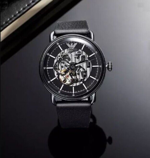  Shop Authentic Emporio Armani Aviator Chronograph Black Dial Black Leather Strap Watch For Men - AR60028 - Luxxuri