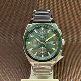  Shop Authentic Fossil Everett Chronograph Green Dial Silver Steel Strap Watch for Men - FS5964 - Luxxuri