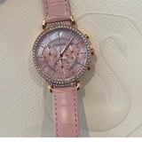  Shop Authentic Swarovski Passage Chrono Pink Dial Pink Leather Strap Watch for Women - 5580352 - Luxxuri