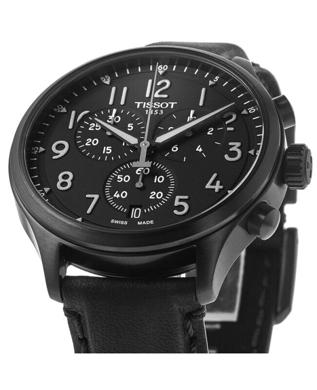  Shop Authentic Tissot Chrono XL Vintage Black Dial Black Leather Strap Watch For Men - T116.617.36.052.00 - Luxxuri