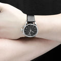  Shop Authentic Calvin Klein Masculine Chronograph Black Dial Black Leather Strap Watch for Men - K2H27102 - Luxxuri