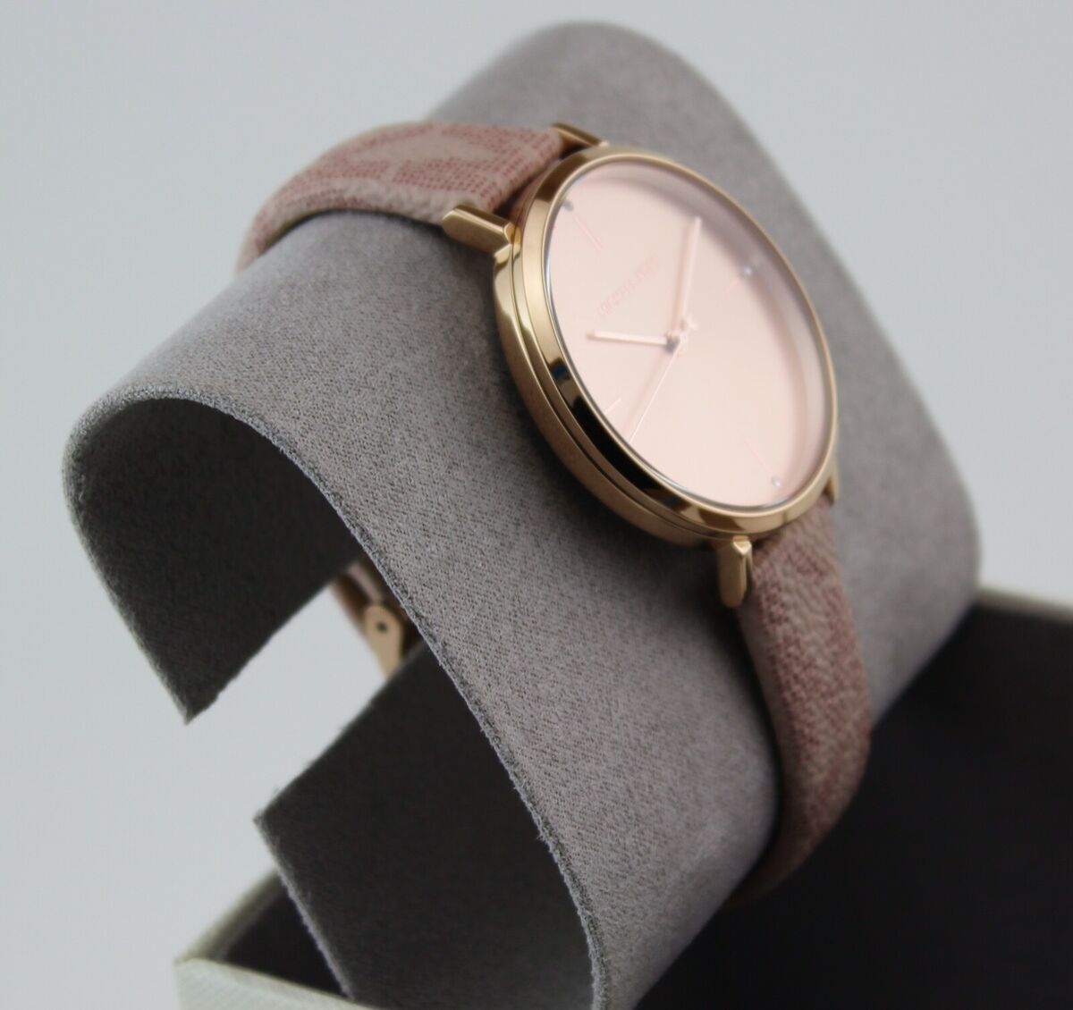  Shop Authentic Michael Kors Jayne Three Hand Rose Gold Dial Pink Leather Strap Watch For Women - MK7130 - Luxxuri