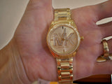  Shop Authentic Michael Kors Janelle Quartz Gold Dial Gold Steel Strap Watch For Women - MK7381 - Luxxuri