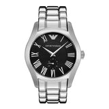  Shop Authentic Emporio Armani Valente Black Dial Silver Steel Strap Watch For Men - AR0680 - Luxxuri