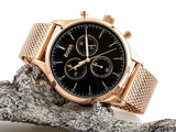  Shop Authentic Hugo Boss Companion Chronograph Black Dial Rose Gold Steel Strap Watch For Men - 1513548 - Luxxuri