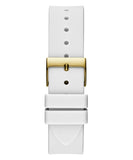  Shop Authentic Guess Queen Quartz Gold Dial White Silicone Strap Watch For Women - GW0536L2 - Luxxuri