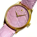  Shop Authentic Gucci G Timeless Quartz Lilac Dial Lilac Leather Strap Watch For Women - YA1264098 - Luxxuri