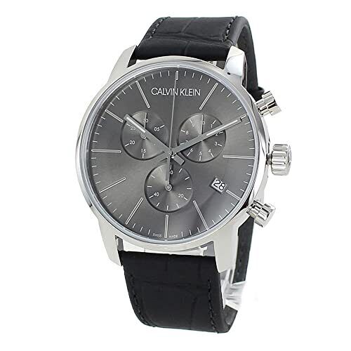  Shop Authentic Calvin Klein City Chronograph Black Dial Black Leather Strap Watch for Men - K2G271C3 - Luxxuri