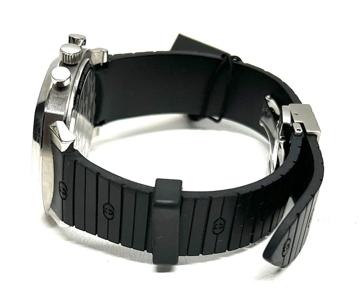  Shop Authentic Gucci Grip Chronograph Black Dial Black Rubber Strap Watch For Men - YA157301 - Luxxuri