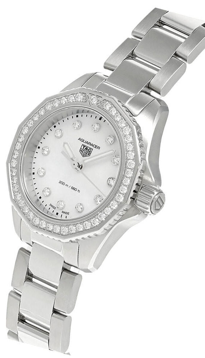  Shop Authentic Tag Heuer Aquaracer Professional 200 Quartz Diamond Mother of Pearl Dial Silver Steel Strap Watch for Women - WBP1417.BA0622 - Luxxuri