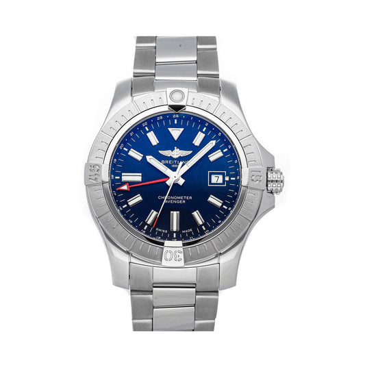  Shop Authentic Breitling Avenger Automatic GMT 45 Blue Dial Silver Steel Strap Watch for Men - A32395101C1A1 - Luxxuri