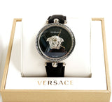  Shop Authentic Versace Palazzo Empire Black Dial Black Leather Strap Watch for Women - VCO060017 - Luxxuri