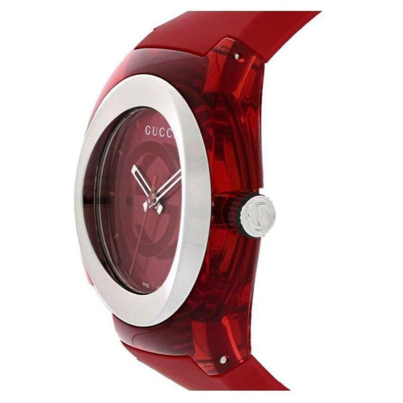 Gucci Sync XXL Quartz Red Dial Red Rubber Strap Unisex Watch -  YA137103