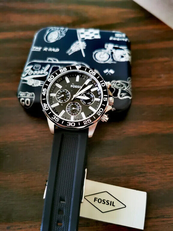  Shop Authentic Fossil Bannon Multifunction Black Dial Black Silicone Strap Watch for Men - BQ2494 - Luxxuri