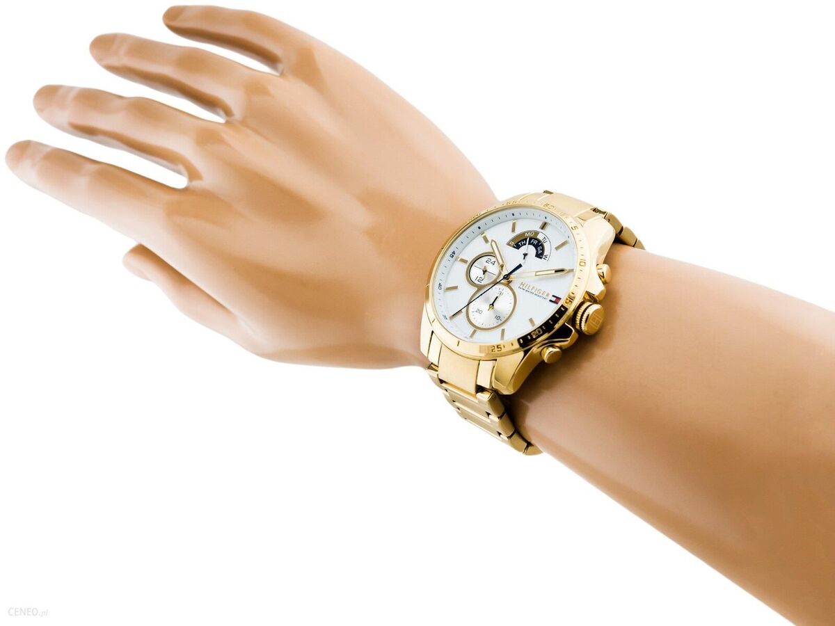  Shop Authentic Tommy Hilfiger Iconic Quartz White Dial Gold Steel Strap Watch for Men - 1791538 - Luxxuri