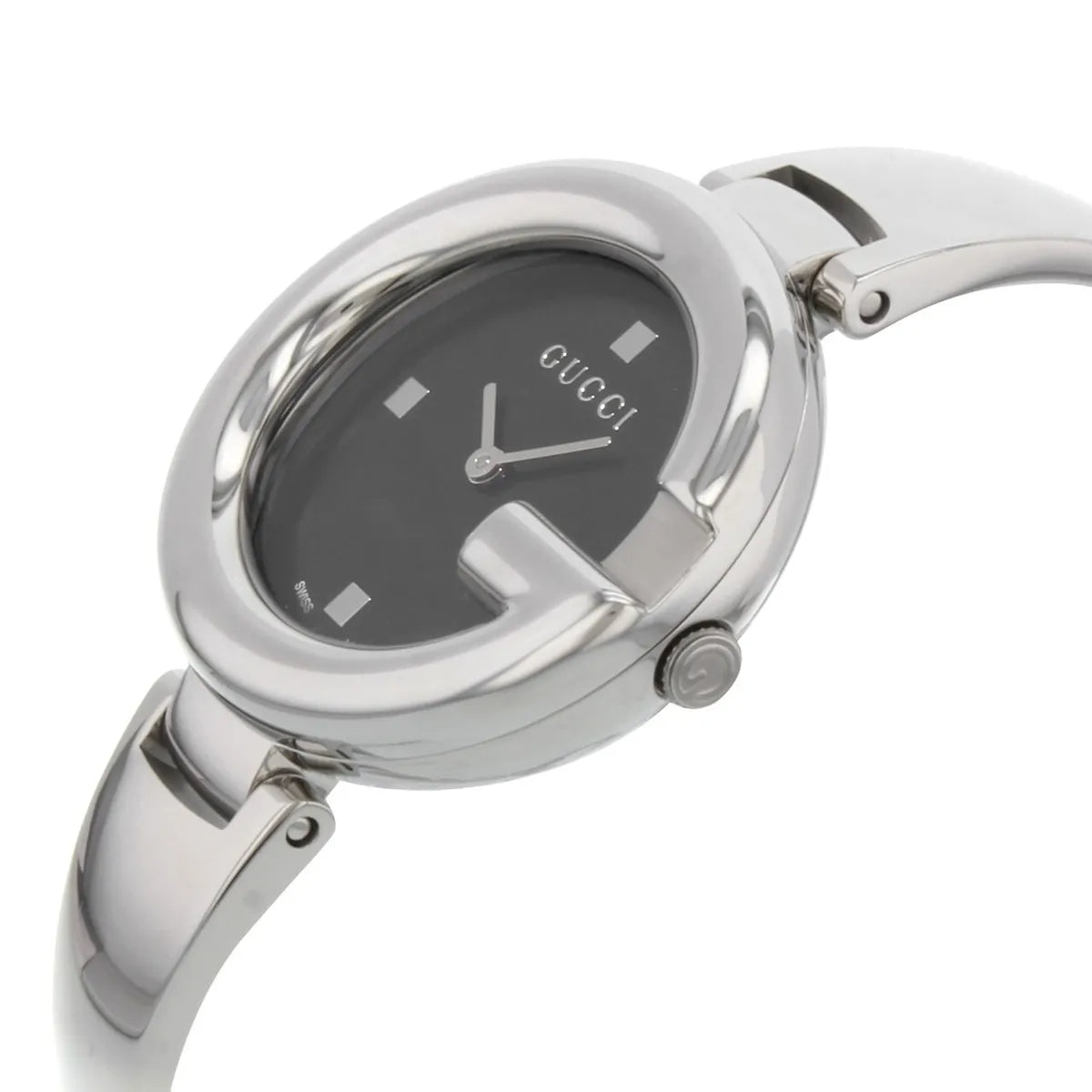  Shop Authentic Gucci Guccissima Black Dial Silver Steel Strap Watch For Women - YA134301 - Luxxuri