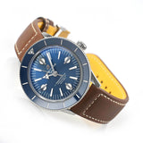  Shop Authentic Breitling Superocean Heritage '57 Blue Dial Brown Leather Strap Watch for Men - A10370161C1X1 - Luxxuri