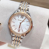  Shop Authentic Michael Kors Mindy Three Hand White Dial Two Tone Steel Strap Watch For Women - MK7077 - Luxxuri