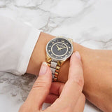  Shop Authentic Michael Kors Lauryn Crystal Pave Black Dial Two Tone Steel Strap Watch For Women - MK4403 - Luxxuri