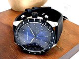  Shop Authentic Emporio Armani Mario Chronograph Blue Dial Black Leather Strap Watch For Men - AR11522 - Luxxuri