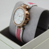  Shop Authentic Michael Kors Parker Chronograph White Dial Two Tone Leather Strap Watch For Women - MK6951 - Luxxuri