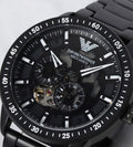  Shop Authentic Emporio Armani Meccanico Automatic Black Dial Black Steel Strap Watch For Men - AR60054 - Luxxuri