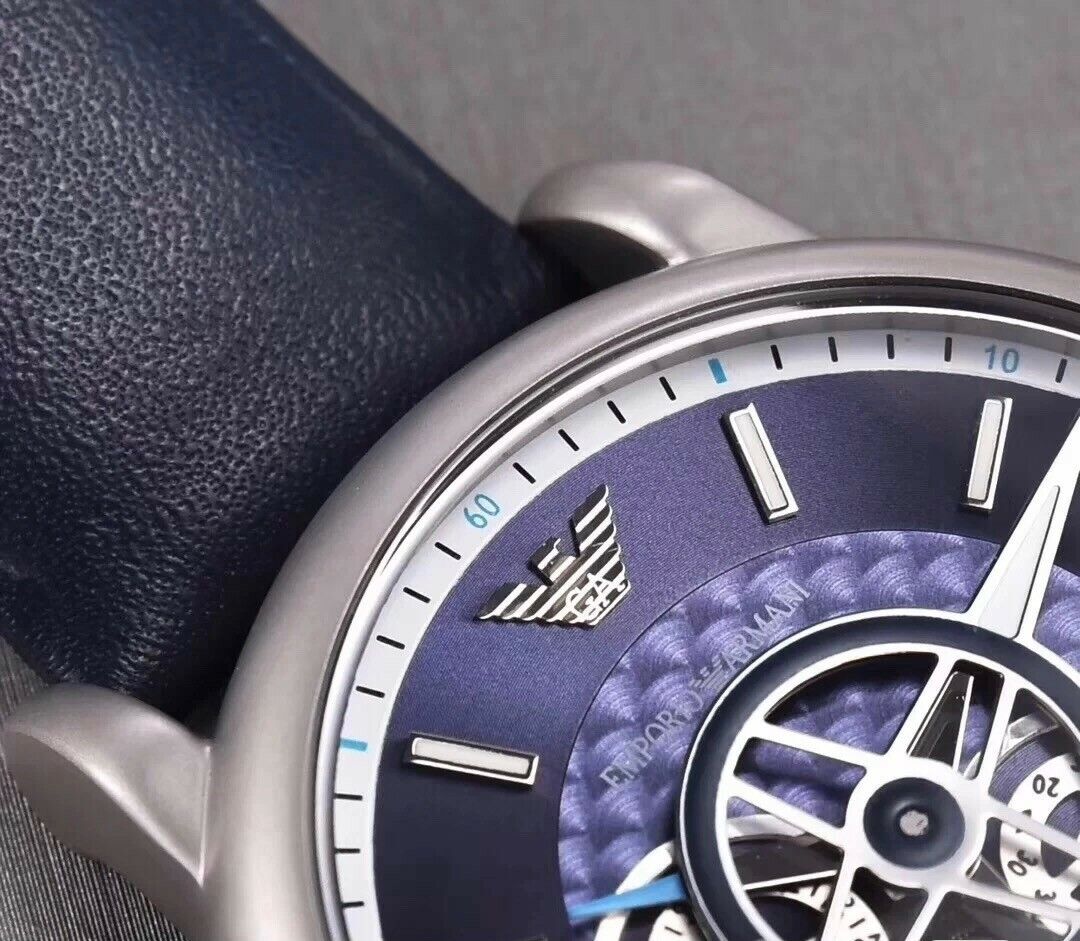  Shop Authentic Emporio Armani Luigi Chronograph Blue Dial Black Leather Strap Watch For Men - AR60011 - Luxxuri