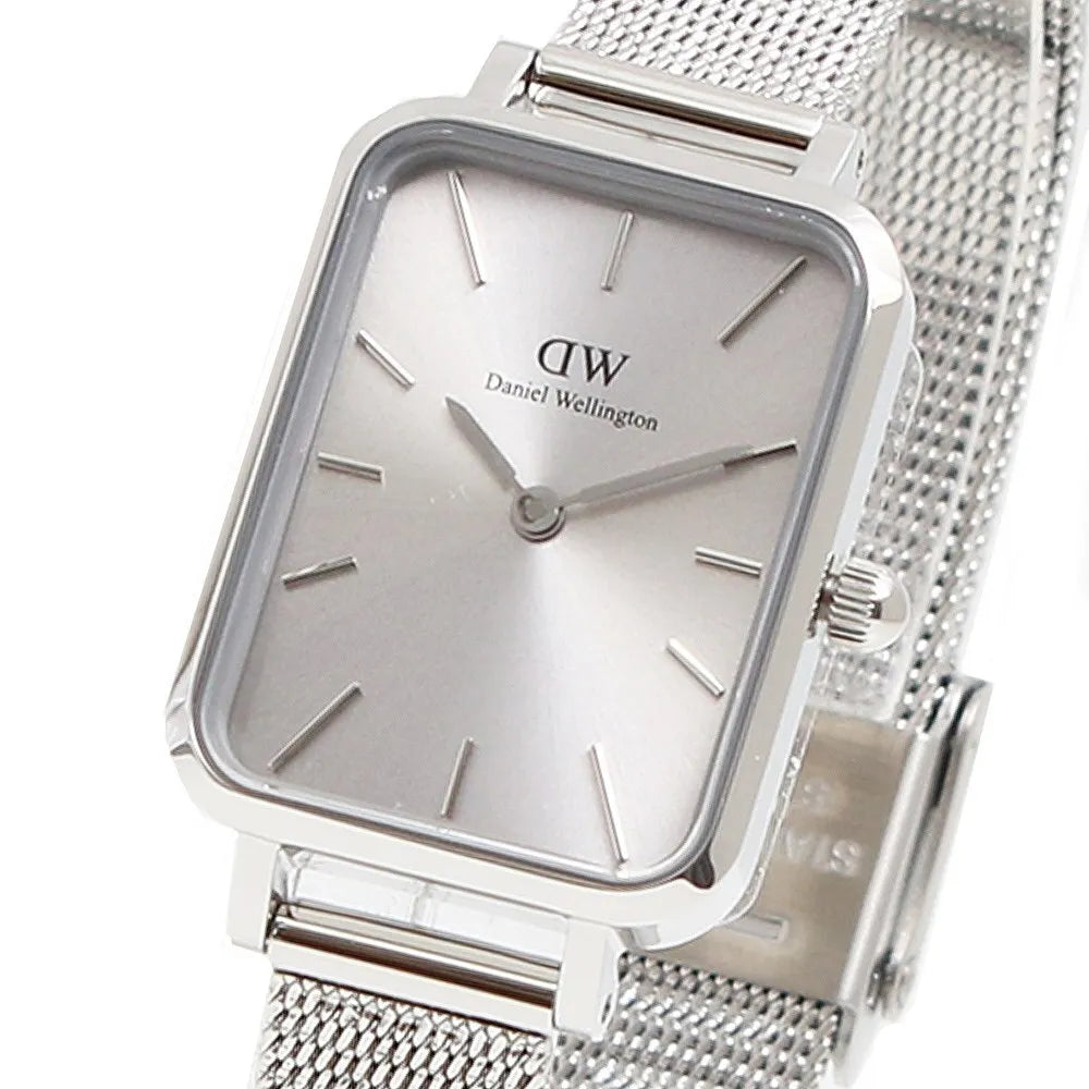  Shop Authentic Daniel Wellington Quadro Unitone Silver Dial Silver Mesh Strap Watch For Women - DW00100486 - Luxxuri