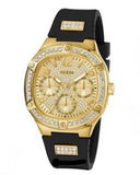  Shop Authentic Guess Duchess Crystals Gold Dial Black Silicon Strap Watch For Women - GW0619L2 - Luxxuri