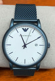  Shop Authentic Emporio Armani Luigi Quartz White Dial Blue Mesh Bracelet Watch For Men - AR11025 - Luxxuri