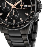  Shop Authentic Maserati SFIDA Chronograph Black Dial Black Steel Strap Watch For Men - R8873640011 - Luxxuri