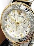  Shop Authentic Versace Greca Action Chronograph Quartz Silver Dial Two Tone Steel Strap Watch for Men - VE3J00522 - Luxxuri
