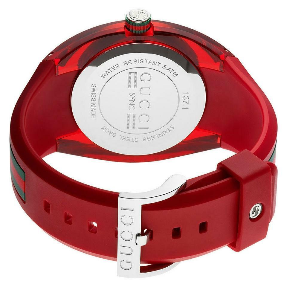  Shop Authentic Gucci Sync XXL Quartz Red Dial Red Rubber Strap Unisex Watch -  YA137103 - Luxxuri