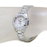  Shop Authentic Tag Heuer Aquaracer Diamonds Mother of Pearl White Dial Silver Steel Strap Watch for Women - WBD1415.BA0741 - Luxxuri