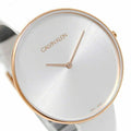  Shop Authentic Calvin Klein Full Moon White Dial White Leather Strap Watch for Women - K8Y236L6 - Luxxuri