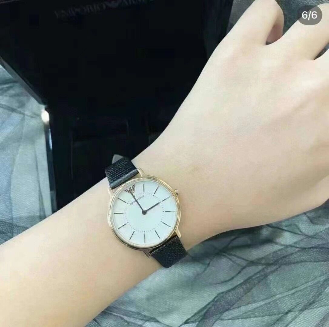  Shop Authentic Emporio Armani Kappa Quartz White Dial Black Leather Strap Watch For Men - AR80015 - Luxxuri