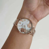  Shop Authentic Fossil Jacqueline Three-Hand White Dial Rose Gold Mesh Bracelet Watch for Women - ES4534 - Luxxuri