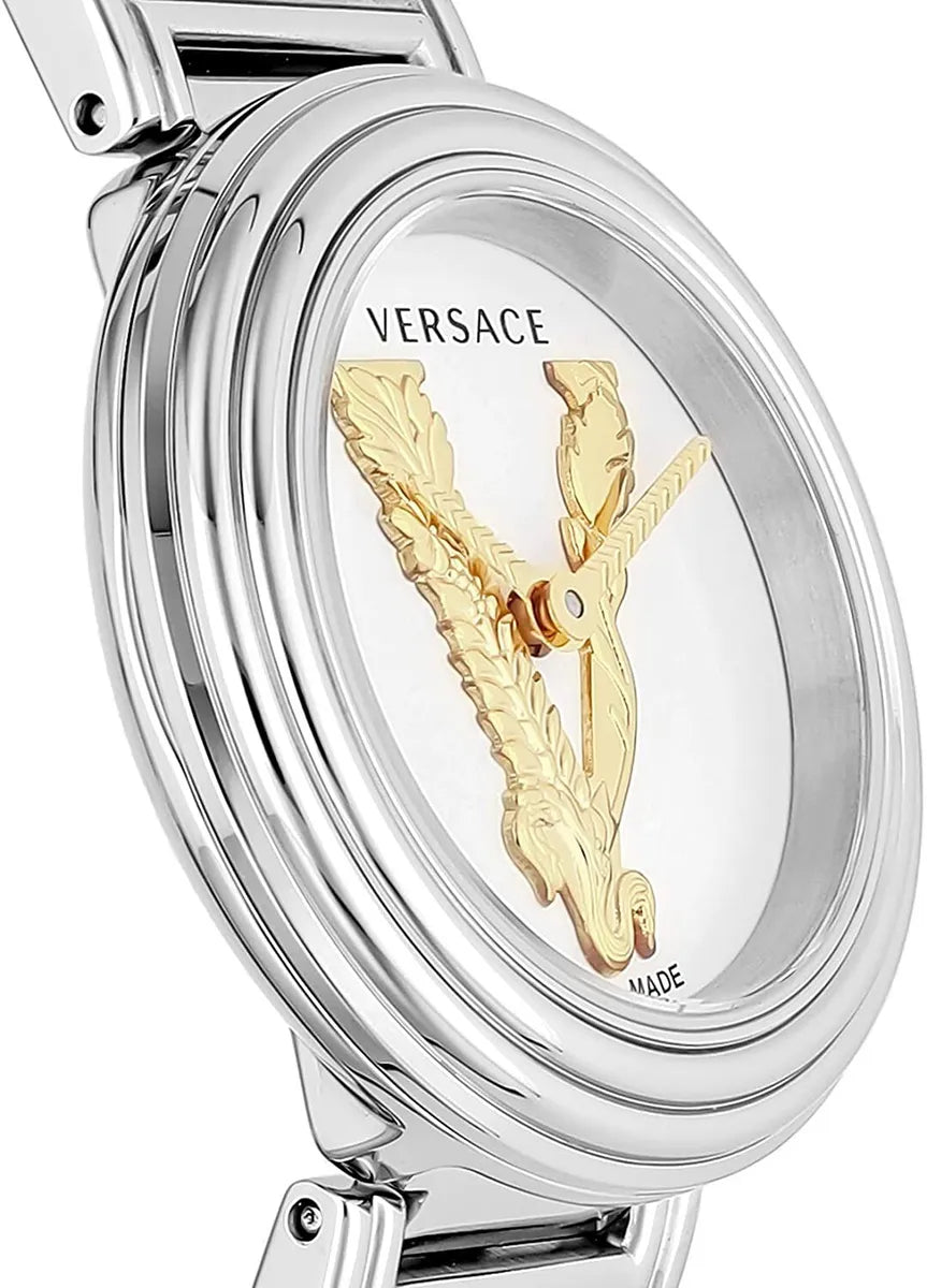  Shop Authentic Versace Virtus Quartz White Dial Silver Steel Strap Watch For Women - VET300621 - Luxxuri