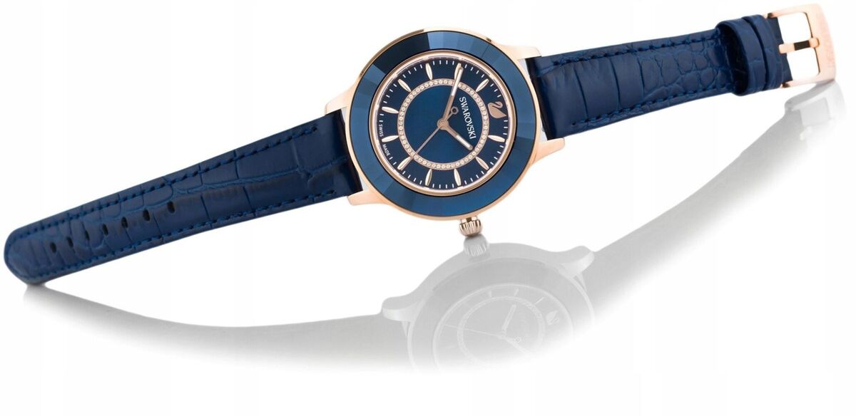  Shop Authentic Swarovski Octea Lux Blue Dial Blue Leather Strap Watch for Women - 5414413 - Luxxuri