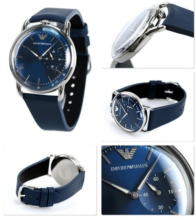  Shop Authentic Emporio Armani Aviator Quartz Blue Dial Blue Leather Strap Watch For Men - AR11335 - Luxxuri