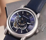  Shop Authentic Emporio Armani Luigi Chronograph Blue Dial Black Leather Strap Watch For Men - AR60011 - Luxxuri