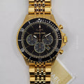  Shop Authentic Michael Kors Bayville Chronograph Black Dial Gold Steel Strap Watch For Men - MK8726 - Luxxuri