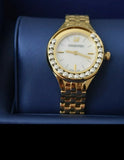  Shop Authentic Swarovski Lovely Crystals White Dial Gold Steel Strap Watch for Women - 5242895 - Luxxuri