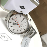  Shop Authentic Fossil Townsman White Dial Silver Steel Strap Watch for Men - FS5346 - Luxxuri