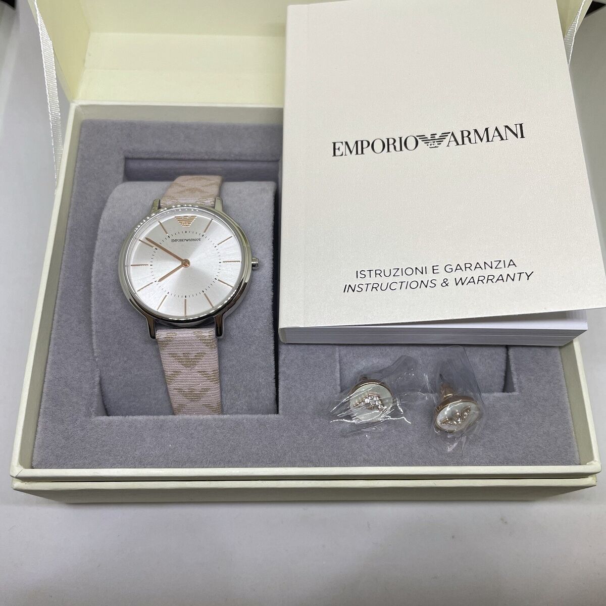  Shop Authentic Emporio Armani Gianni T Bar Quartz Silver Dial Beige Leather Strap Watch For Women - AR80007 - Luxxuri
